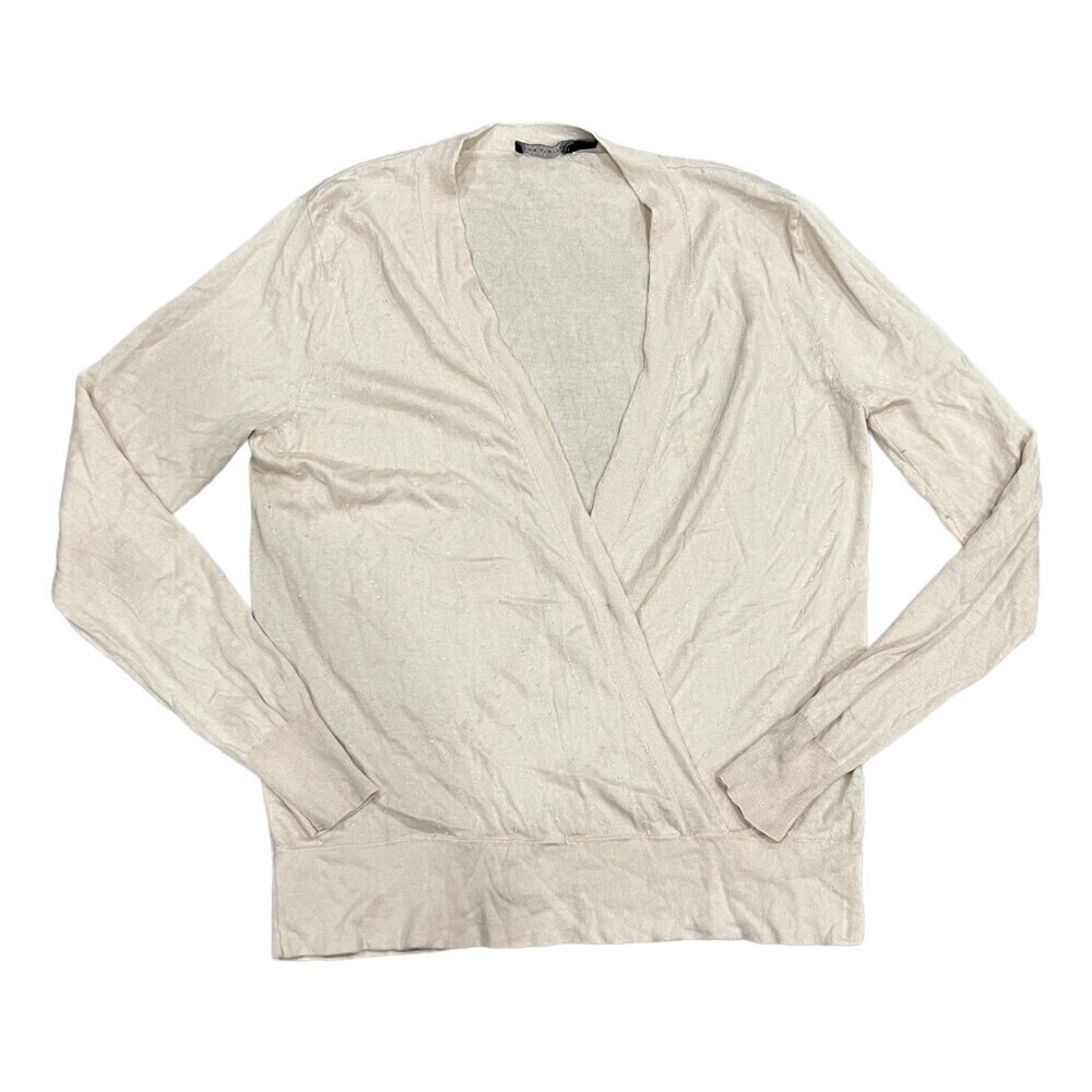 The Limited Beige Faux Wrap Sweater M